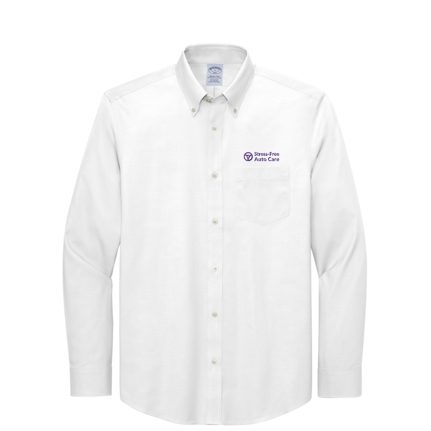 Brooks Brothers Wrinkle-Free Stretch Pinpoint Shirt — White