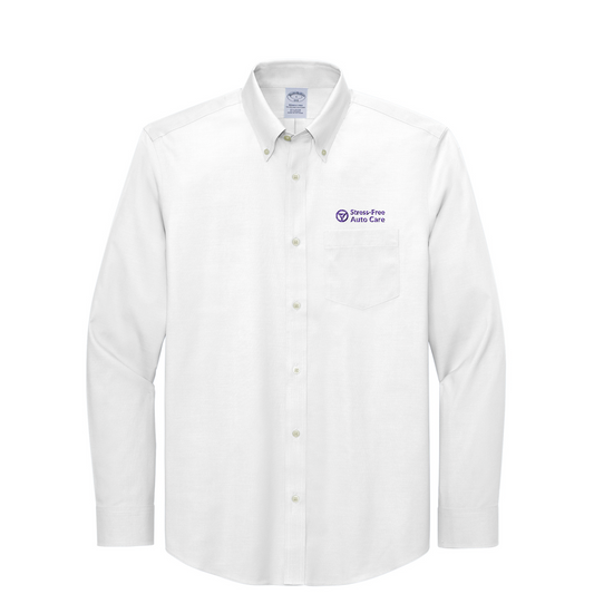 Brooks Brothers Wrinkle-Free Stretch Pinpoint Shirt — White