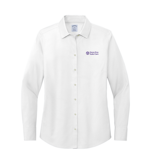 Brooks Brothers Women's Wrinkle-Free Stretch Pinpoint Shirt — White
